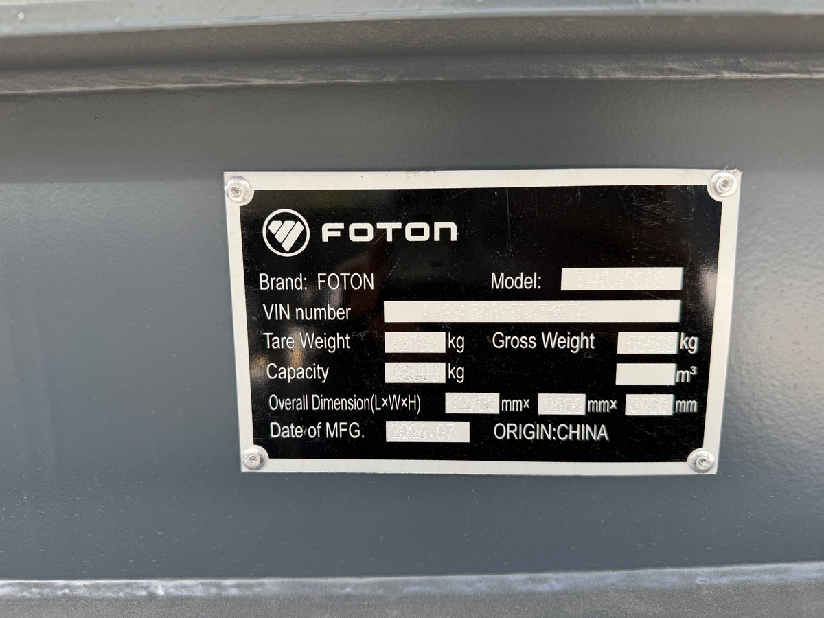 New FOTON TANK45000 60000 kg 12.5 m Aluminum Fuel Tank Semi-Trailer